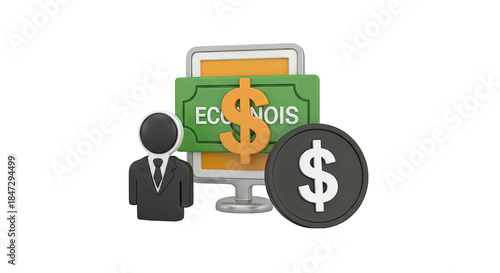 Online finance digital transaction icon for business economy