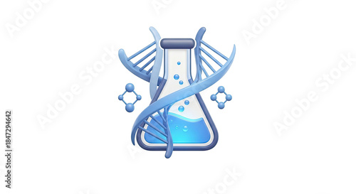 Genetic research laboratory experiment science concept illustration