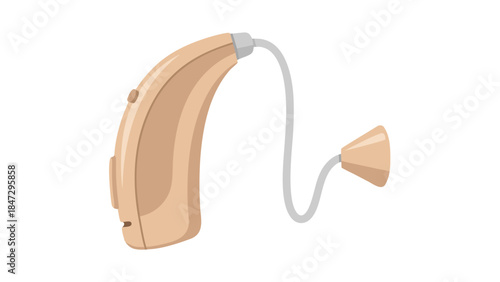 Cartoon Hearing Aid Device Illustration