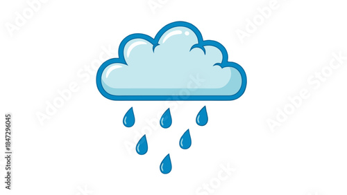 Cartoon Rain Cloud Icon