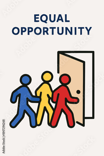 Equal Opportunity Concept in Flat Vector Style  

