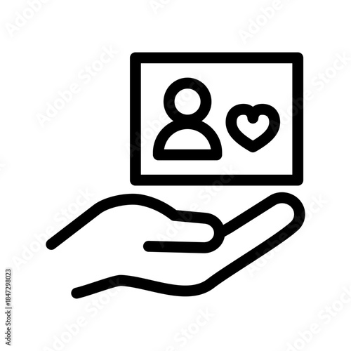 Identity Support Line Icon of Humanitarian Aid Icon Set