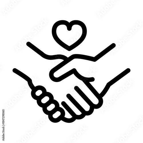 Humanitarian Partnership Line Icon of Humanitarian Aid Icon Set