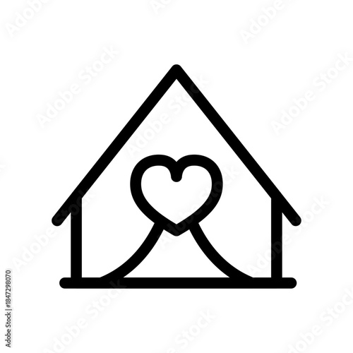 Safe Shelter Line Icon of Humanitarian Aid Icon Set