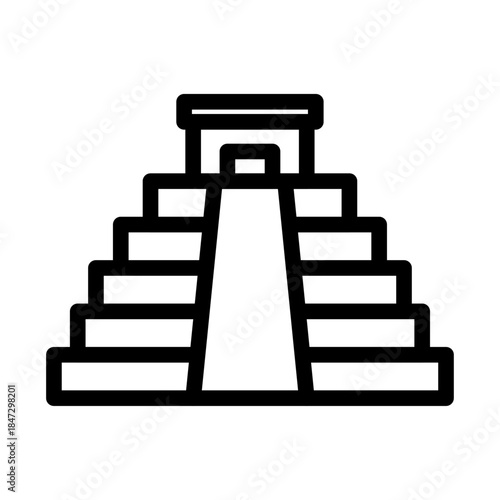 Ancient Structure Line Icon of Cultural Heritage Icon Set