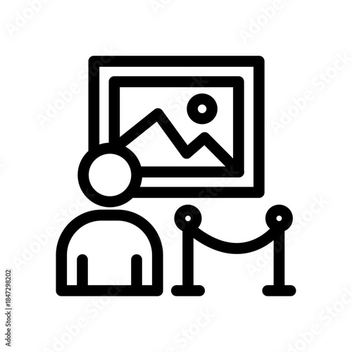 Museum Exhibit Line Icon of Cultural Heritage Icon Set