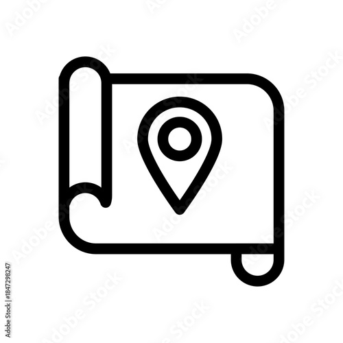 Heritage Mapping Line Icon of Historical Preservation Icon Set