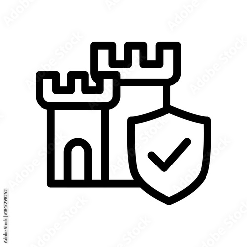 Site Fortification Line Icon of Historical Preservation Icon Set