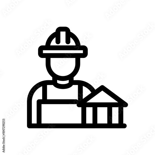 Conservation Worker Line Icon of Historical Preservation Icon Set