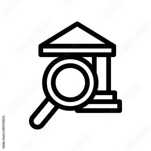 Architectural Review Line Icon of Historical Preservation Icon Set