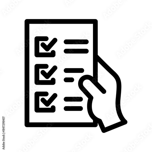 Questionnaire Form Line Icon of Public Opinion Polls Icon Set