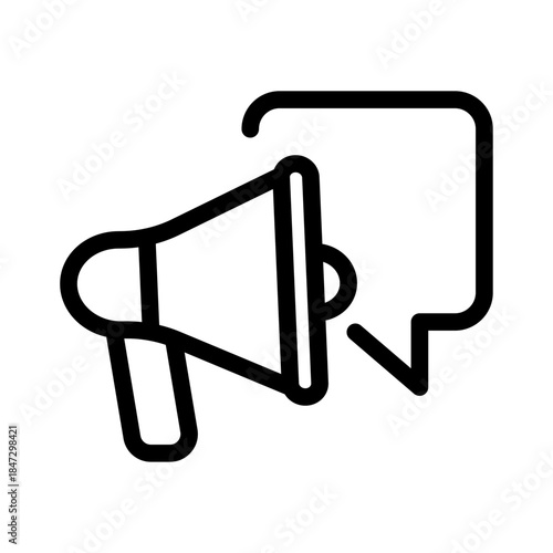 Public Announcement Line Icon of Public Opinion Polls Icon Set