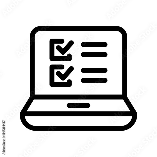 Online Survey Line Icon of Public Opinion Polls Icon Set