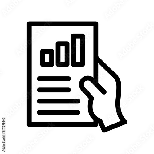 Poll Report Line Icon of Public Opinion Polls Icon Set