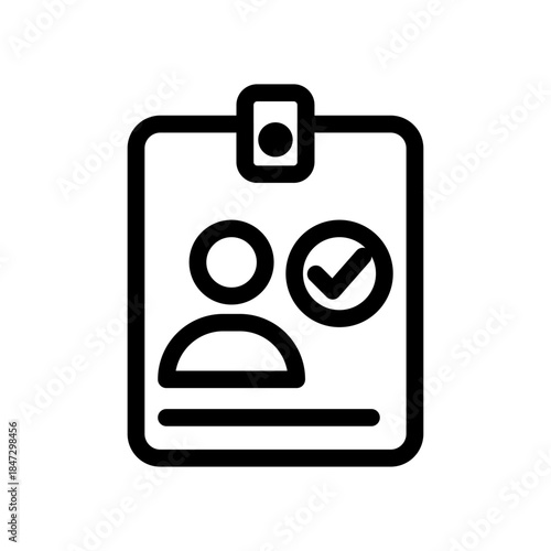 Voter ID Card Line Icon of Voter Registration Icon Set