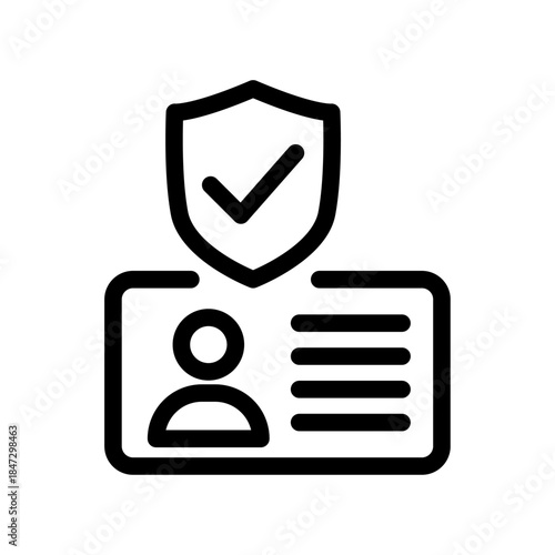 Identity Verification Line Icon of Voter Registration Icon Set