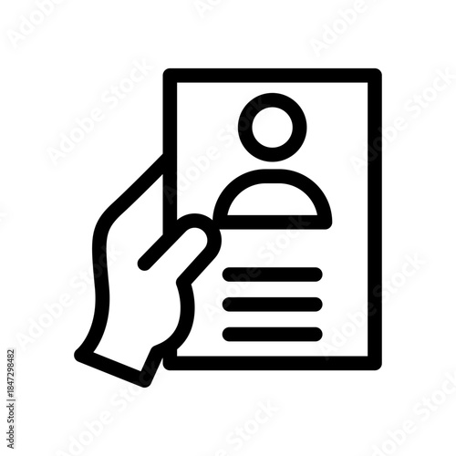 Voter Profile Line Icon of Voter Registration Icon Set