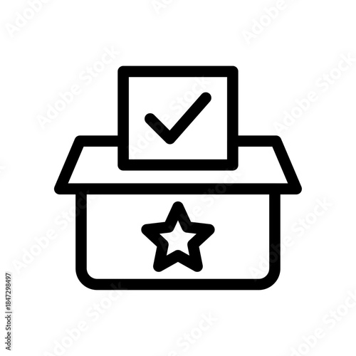 Ballot Submission Line Icon of Election Campaigns Icon Set