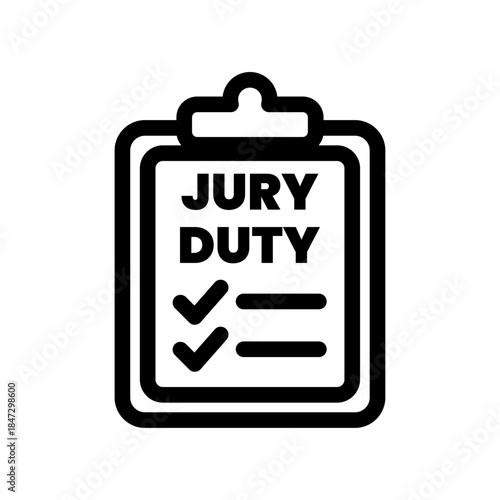 Jury Duty Form Line Icon of Jury Duty Icon Set