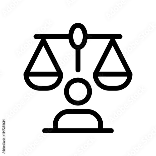 Legal Balance Line Icon of Testimony & Witnesses Icon Set