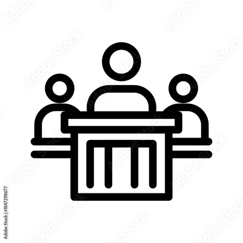 Witness Panel Line Icon of Testimony & Witnesses Icon Set