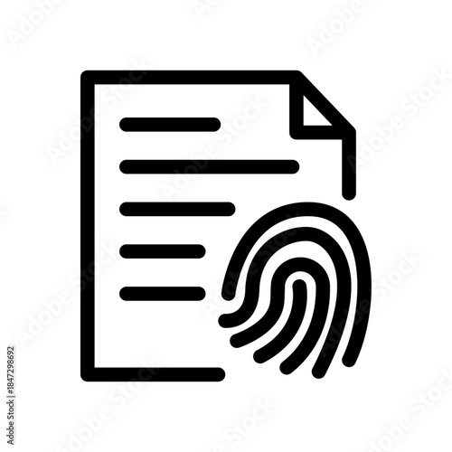 Fingerprint Record Line Icon of Evidence Icon Set