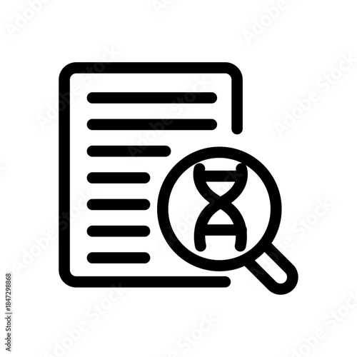 Forensic DNA Report Line Icon of DNA Analysis Icon Set