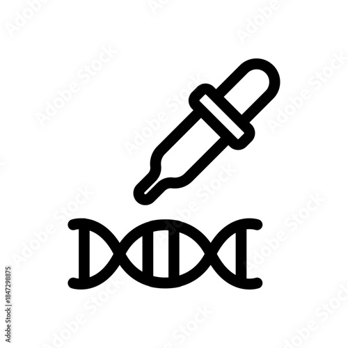 DNA Sample Testing Line Icon of DNA Analysis Icon Set
