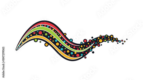 Colorful Confetti Wave Graphic
