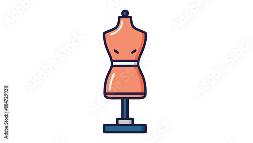 Coral Mannequin Icon on White Background