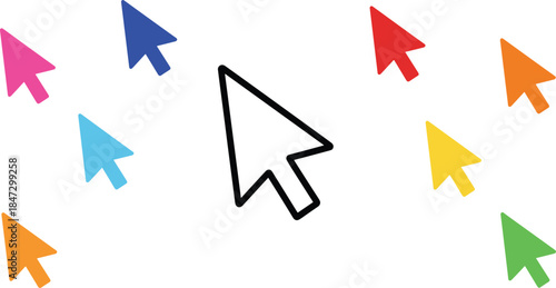 A comprehensive vector graphic collection featuring holiday greetings, group dialogue, management tools, a megaphone for announcements