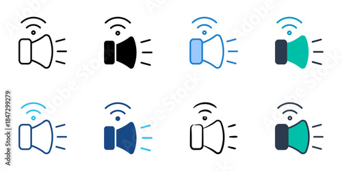 wireless speaker icons set multiple style vector collection. 

