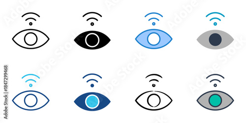 smart vision icons set multiple style vector collection. 
