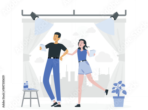 Couple dancing in a cozy room