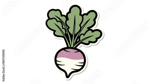 Cute Turnip Vegetable Sticker Icon
