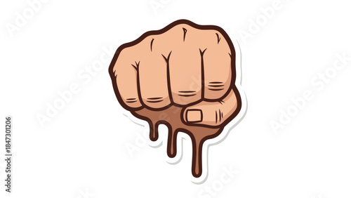 Dripping Fist Icon - Strength, Power, and Rebellion