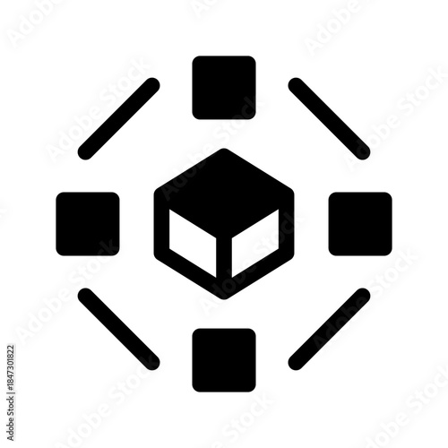 Transaction Block Icon Vector Symbol Design Illustration