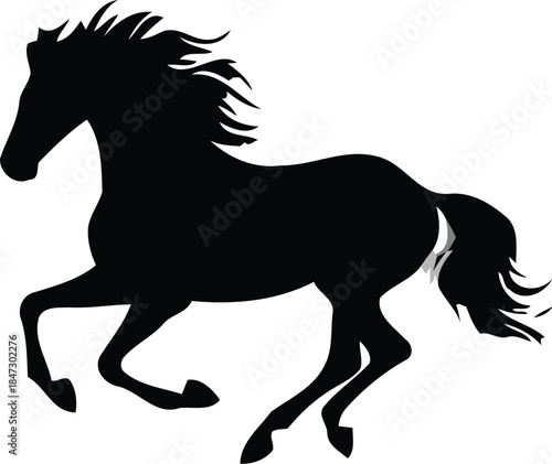 Elegant Silhouette of a Galloping Horse in Motion