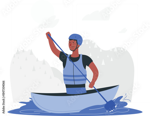 Person kayaking on calm waters