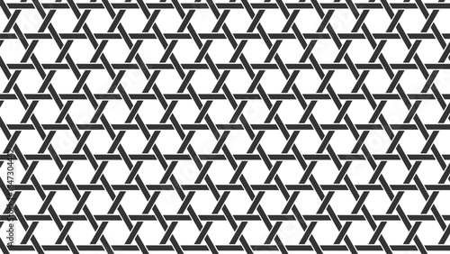 籠目文様（背景透過・モノクロ）