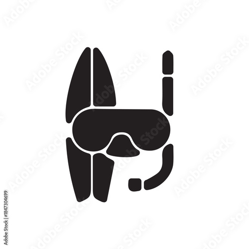 beach icon. travel symbol. surfing and diving equipment. long holiday, beach, mountain. flat design style