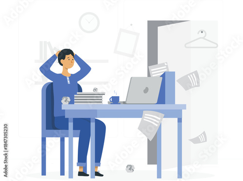 Stressed worker at desk