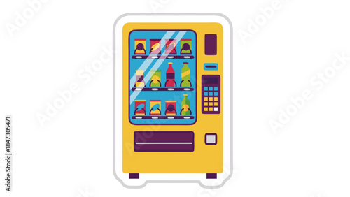 Flat Design Vending Machine Illustration - Snacks & Drinks