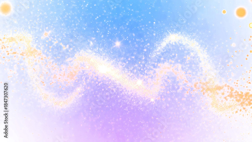 Magical glitter swirl and sparkles on vibrant blue purple gradient
