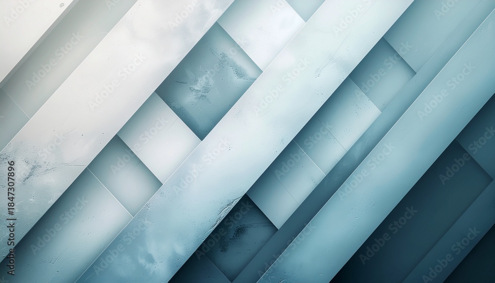 Obraz premium Abstract background with diagonal stripes in varying shades of blue and white, featuring a subtle textured surface.