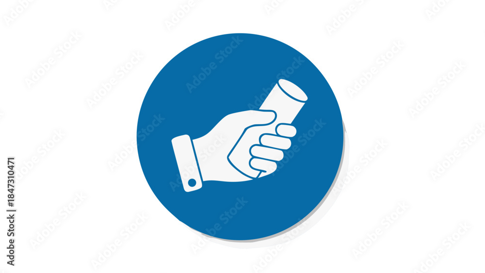 Fototapeta premium Hand Holding a Scroll Icon