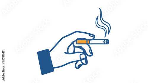 Hand Holding Smoking Cigarette Icon