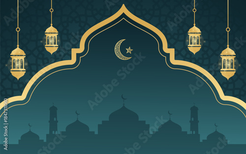 Luxury Islamic Ramadan Kareem Background Vector with Elegant Ornament and Festive Design