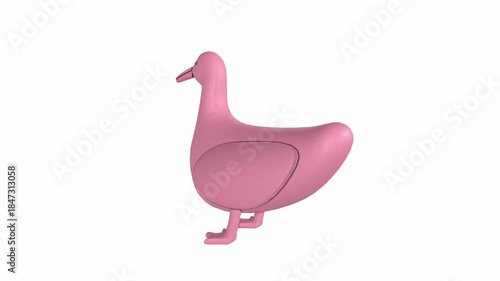 Stylized Pink Bird Character