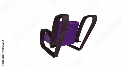 Stylish Modern Chair with Purple Cushion